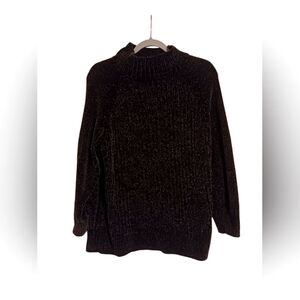 NEW WOMEN'S TERRA & SKY BLACK MOCK LONG SLEEVE SWEATER SIZE 1X 16w/18w